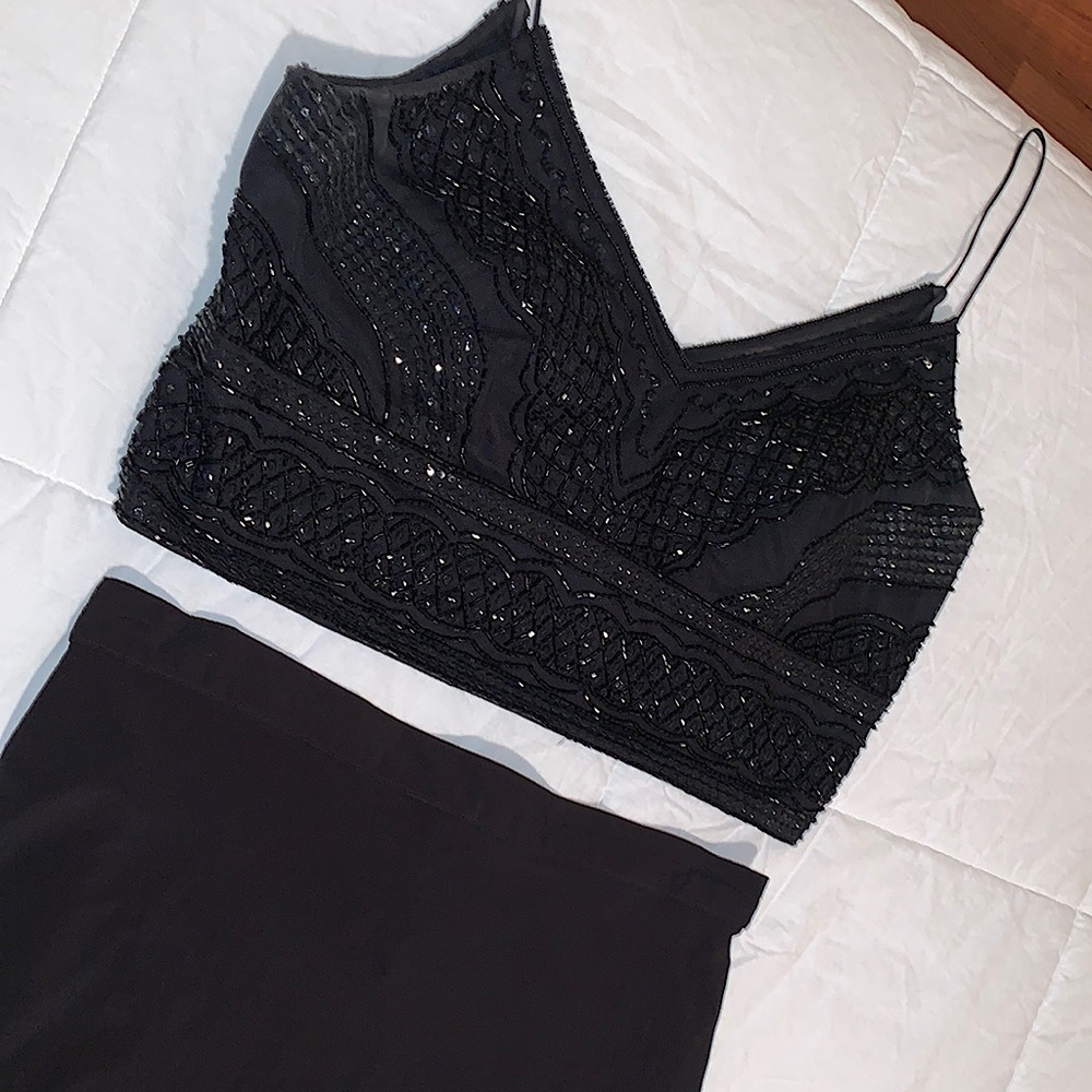 Adrianna Papell Black Two peice dress/evening gown Size Large